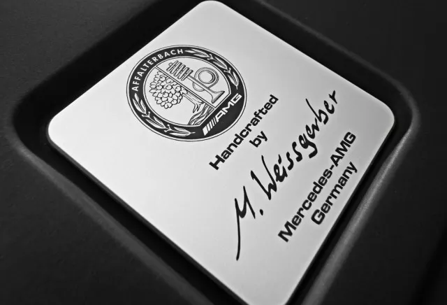 Mercedes-AMG engine plaque: Handcrafted by M. Weissgerber